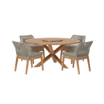 TEAK OUTDOOR WELLSPRING ROUND DINING SET