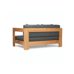 TEAK OUTDOOR CUSTARD PATIO SOFA - Image 3