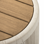 TEAK ROUND PRETO PATIO ROPE SIDE TABLE - Image 2