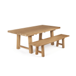 TEAK OUTDOOR CROOSTECK DINING TABLE - Image 4